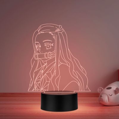 3D Led Night lamp Action Figure Nezuko Kamado563 Anime Home Decor Light 16 Color Changing Light with Remote Control